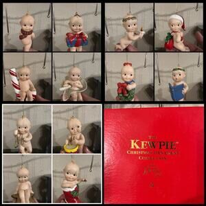 Vtg 2000 The Danbury Mint Kewpie Doll 12 Pc Christmas Ornament Collection in Box